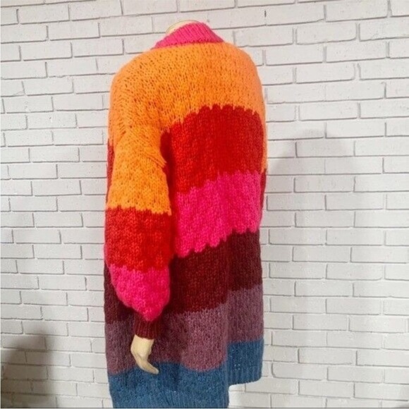 Farm Rio Women’s Striped Multi Cardigan - Size Medium - Picture 3 of 5